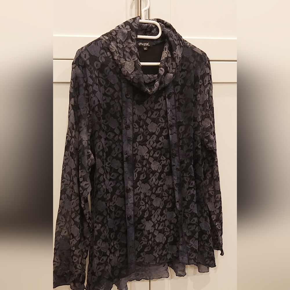 Papa floral velvet burnout tunic